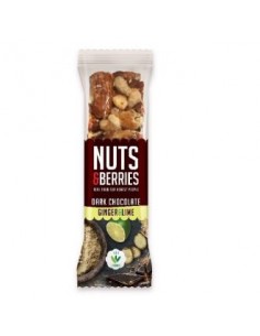 Barrita Chocolate Negro-Jengibre-Lima 15Uds. Bio de Nuts & Berries