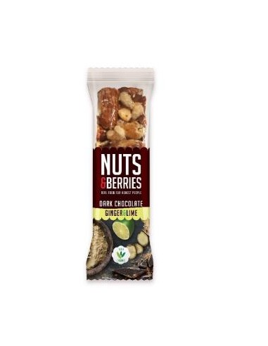 Barrita Chocolate Negro-Jengibre-Lima 15Uds. Bio de Nuts & Berries