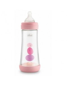 Biberon Perfect5 4 M + 300 Ml Sil Rosa** de Chicco