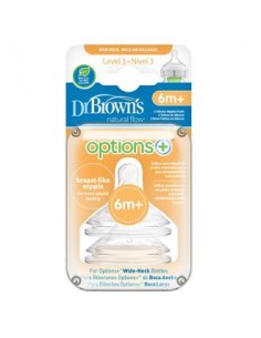 Tetina Options B/Ancha Sili Redon N3 +6M 2Un de Dr. Brown´S