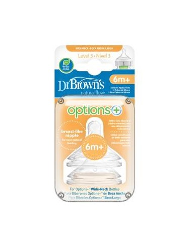 Tetina Options B/Ancha Sili Redon N3 +6M 2Un de Dr. Brown´S