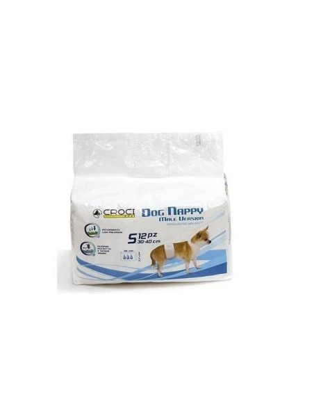 Dog Nappy Pañal Para Perro Macho S 30-40Cm 12Uds de Nayeco Vet