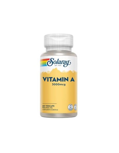 Vitamina A 3000Mcg 60Vcap. de Solaray