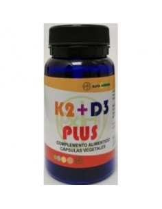 K2+D3 Plus 60Vcap. Vegan de Alfa Herbal