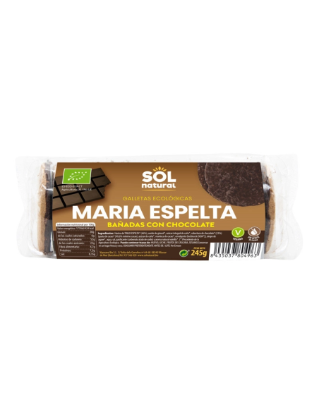 Marías Espelta Bañadas Con Chocolate Bio 245 g  de Solnatural