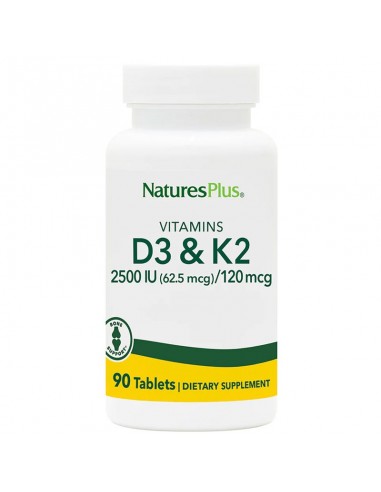 Vitamina D3 2500Ui / Vitamina K2 90 Comprimidos  de Natures Plus