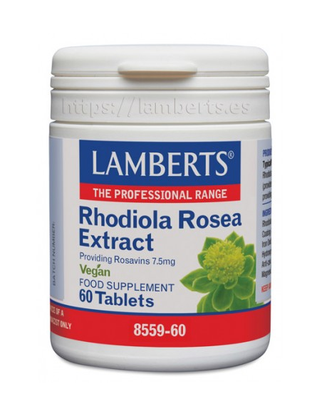Pack 5 Rhodiola Rosea 250 mg 60 Tabs Lamberts Energía Natural