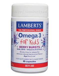 Pack 2 Omega 3 para niños 60 cápsulas Lamberts calidad premium