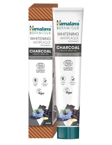 Dentífrico Botanique Blanqueador Antiplaca de Carbón Vegetal y Aceite de Comino Negro