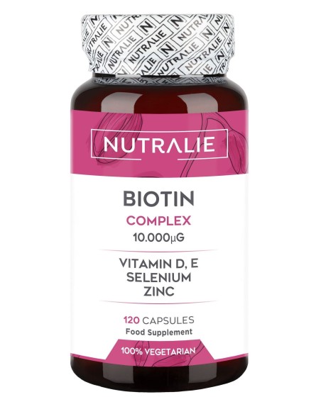 Biotina 10000Mcg + Vitaminas E y D | Nutralie 120 cápsulas