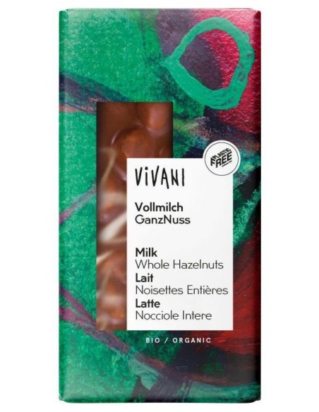 Chocolate Con Leche Y Avellanas Enteras 100 Gramos Bio Vivani