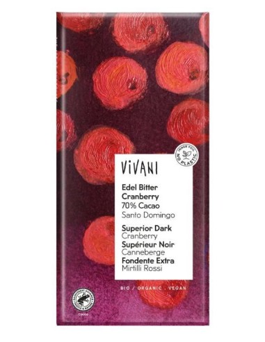 Chocolate Negro Superior con Arándanos 100 g de Vivani