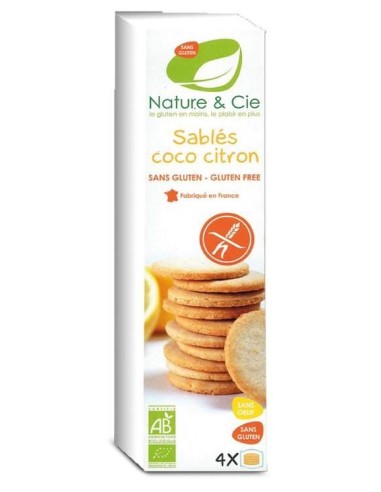 Galletas De Coco Y Limón Sin Gluten Bio, 125 G de Nature&Cie