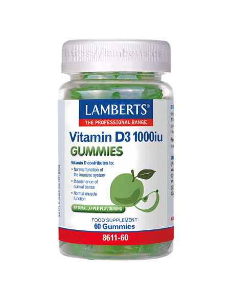 Vitamina D3 1000 UI (25 µg)  (Gummies) 60 Gum de Lamberts