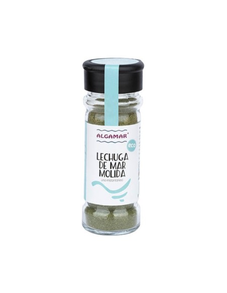 Alga Lechuga de Mar molida, en tarro de vidrio especiero