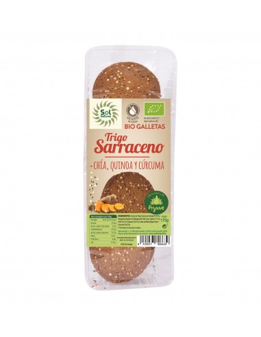 Galletas T.Sarraceno Chia-Quinoa-Curcuma Bio 175 G De Solnat