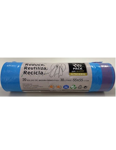 Bolsa Basura Reciclada Ar. Azul 30L - 20Uds
