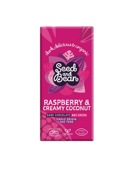 Chocolate Negro 66% con Coco y Frambuesa