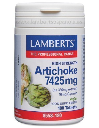 Pack 2 Alcachofa 7425 mg Lamberts - 180 Tabletas Saludables