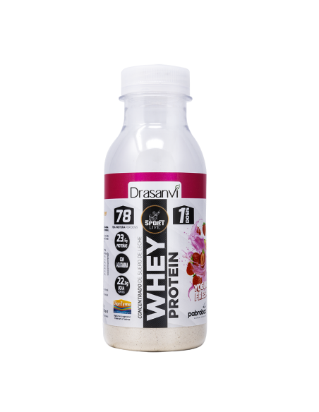 Botella Monodosis Whey Protein Concentrado Yogur Fresa 30G Sport Live Drasanvi
