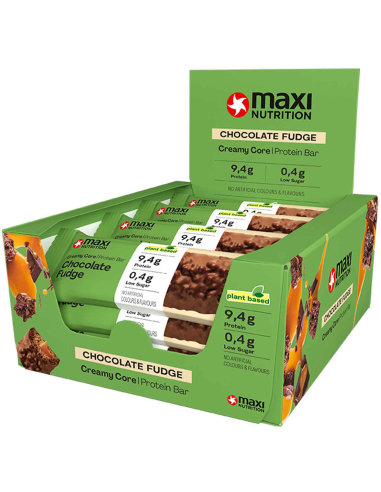 Vegan Creamy Core Bars Chocolate Fudge 45G X 12Ud de Maxinutrition