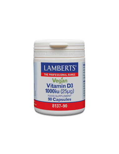 Pack 2 Uds. Vitamina D3 Vegana 1000 UI (25 µg) de Lamberts