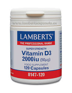 Pack 2 Vitamina D3 2000 UI Lamberts 120 Cápsulas
