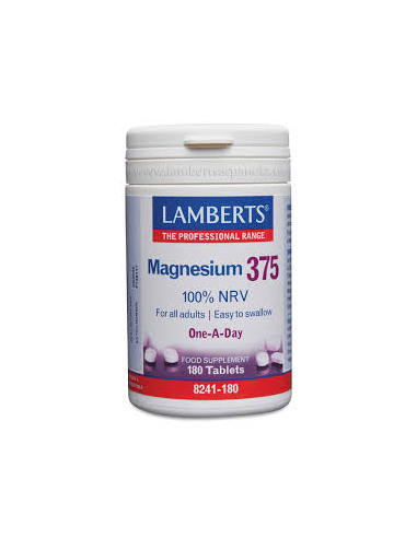 Pack 2 Magnesio 375 mg 180 tabletas Lamberts calidad premium
