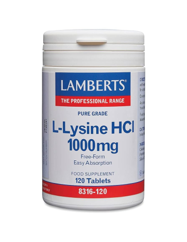 Pack 2 L-Lisina HCl 1000 mg 120 Tabs Lamberts Oferta