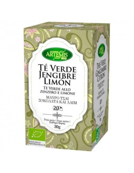 Pack 8 Uds. Té Verde Jengibre-Limón Bio 30 g  de Artemis Bio