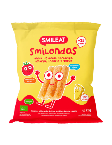 Smilondas Tomate y Queso Bio 25g | Snack Saludable Smileat