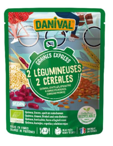Mix ecológico bio de 2 cereales y 2 legumbres Danival 250g