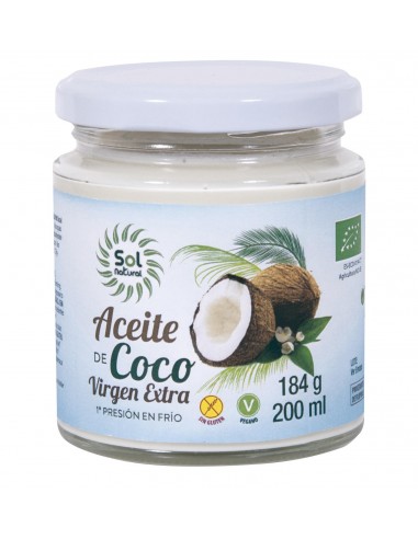 Aceite De Coco Virgen Extra Pequeðo Bio 200 Ml De Solnatural