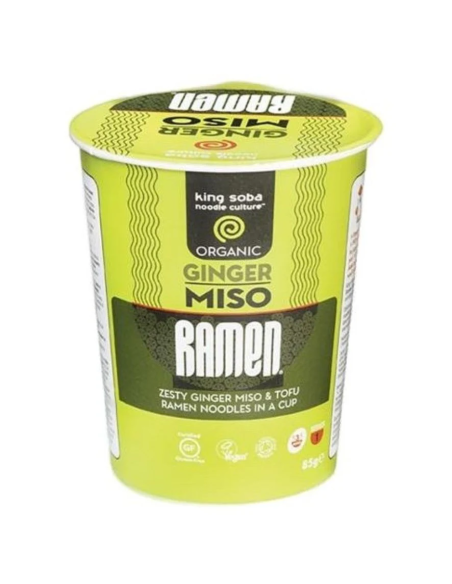 Vaso Sopa Ramen Miso Jengibre Sin Gluten Bio King Soba 85g