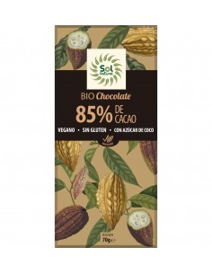 Tableta De Chocolate Dark Cacao 85% Bio 70 G De Solnatural
