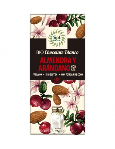 Tableta Choco Blanco Almendra-Arandano Bio 70 G De Solnatura
