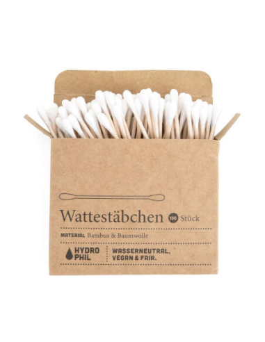 Bastoncillos ecológicos Hydrophil 100 unidades bambú y algodón