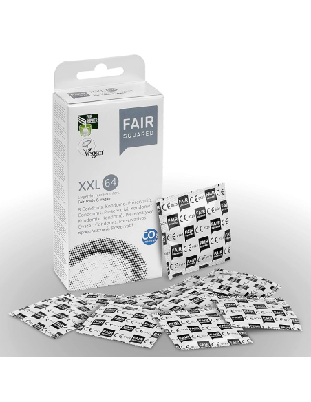 Preservativos XXL 60mm Fair Squared 8 unidades Comercio Justo