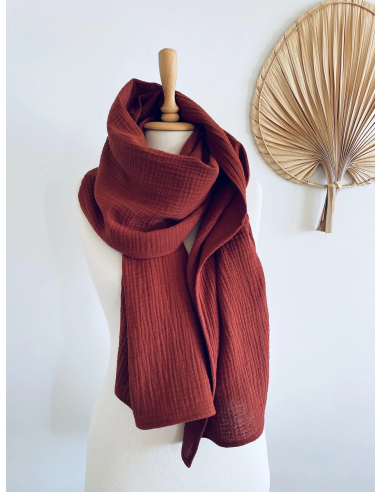 Bufanda ecológica terracota By Venga 210x50 cm algodón GOTS