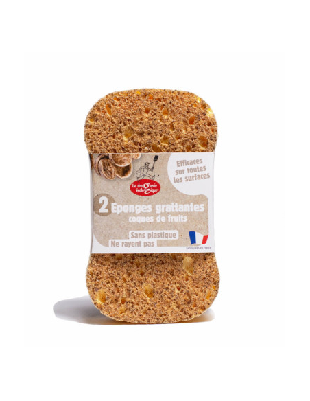 Esponja estropajo natural con cáscaras de nuez 2 unidades