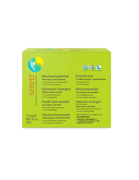 Lavavajillas en polvo Sonett 1,5Kg ecológico y eficaz