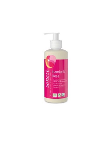 Jabón de manos rosa Sonett 300ml con dispensador ecológico