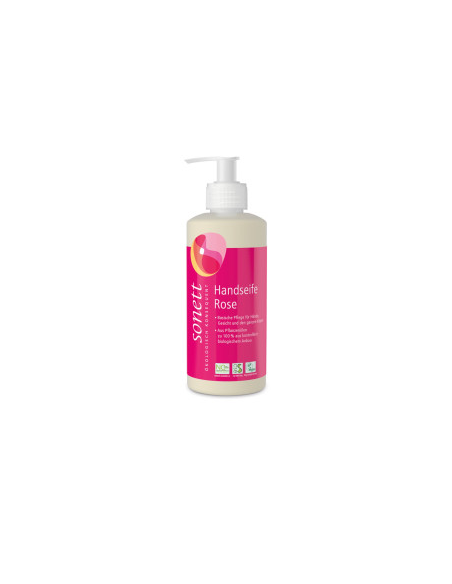 Jabón de manos rosa Sonett 300ml con dispensador ecológico