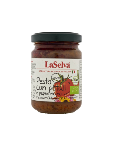 Pesto con chili y flores Laselva 130g  Sabor único y picante