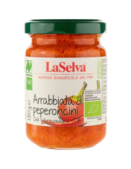 Salsa Arrabiata de Chili Laselva 130g  Picante y Auténtica