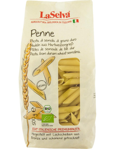 Plumas de trigo duro artesanales 500g Laselva en bronce