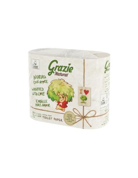 Papel WC Grazie 4 rollos maxi 3 capas  Suave y resistente