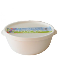 Tupper redondo hermético 2L bioplástico ecológico Biodora