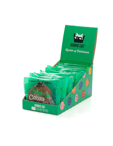 Pack 12 Uds. Galleta Con Cáñamo & Cacao Bio 50 g  de Kookiecat