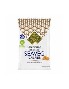 Pack 20 Alga Nori Snack Cúrcuma Bio 4g Clearspring Natural